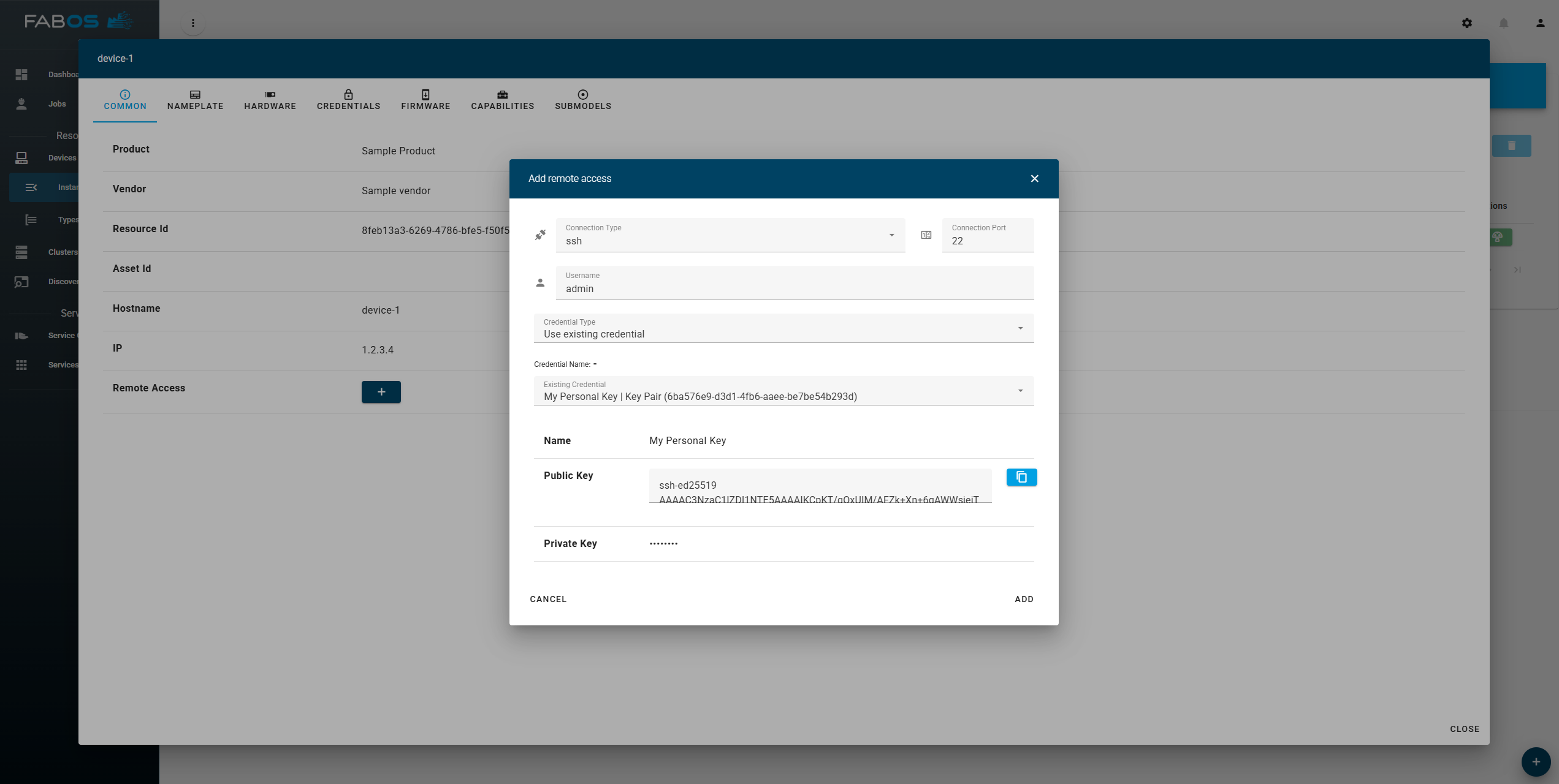 Use existing credential for remote access