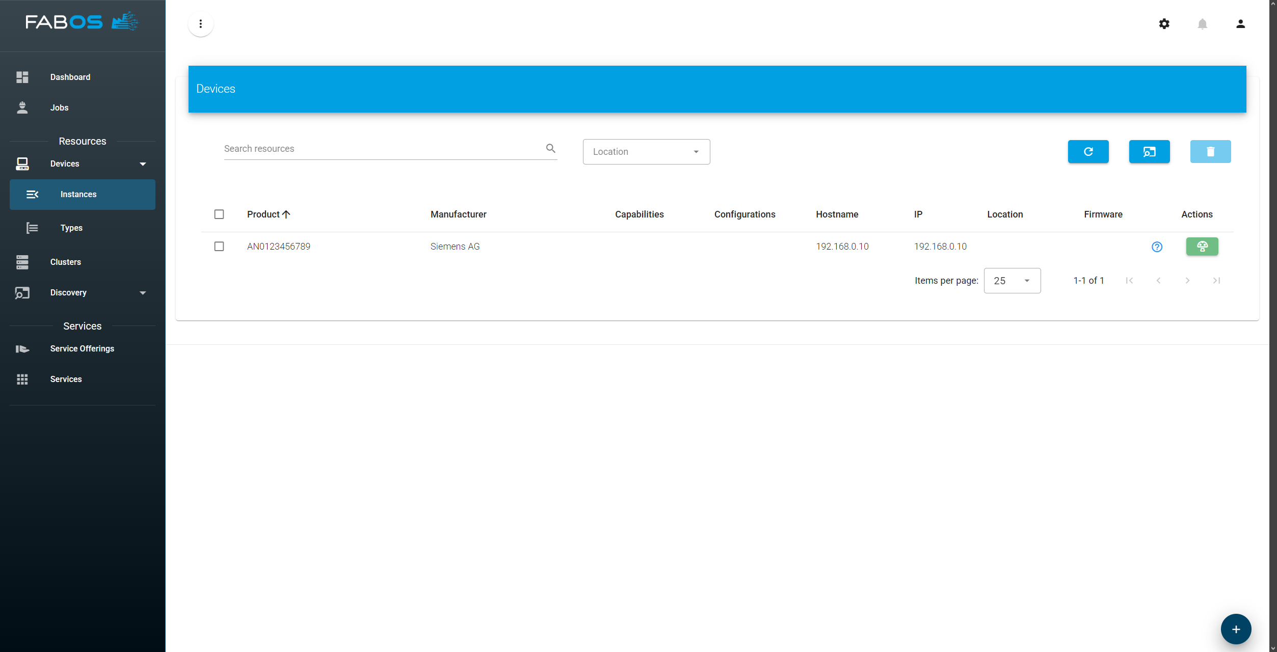 Added Device in Resource Overview